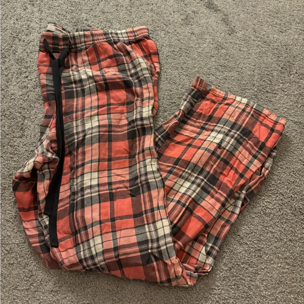 pink plaid flannel pants
